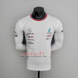 Camiseta Mercedes Amg Petronas F1 2022 Blanco Manga Larga