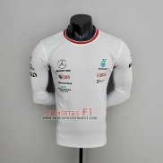 Camiseta Mercedes Amg Petronas F1 2022 Blanco Manga Larga