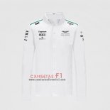 Camiseta Aston Martin F1 2021 Blanco Manga Larga