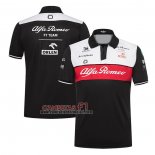 Polo del Scuderia Alfa Romeo Racing F1 2022 Negro Blanco