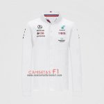 Camiseta Mercedes Amg F1 2021 Blanco Manga Larga