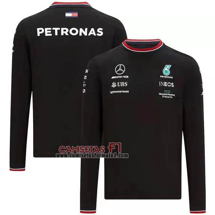 Camiseta Mercedes Amg Petronas F1 Negro Manga Larga