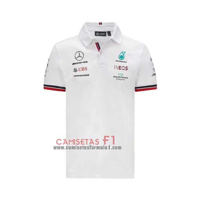 Polo del Mercedes Amg Petronas F1 2020 2021 Blanco